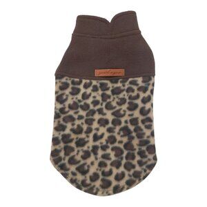 Yikeyo Soft Brown Leopard Print Dog Shirt - Size Medium